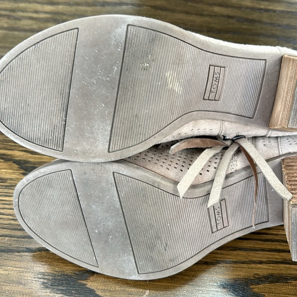 Toms Stucco Suede Perforated Open Toe Bootie - Picture 7 of 7